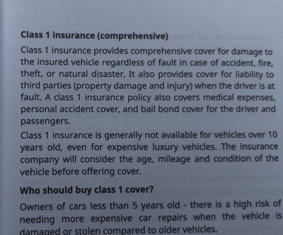L'assurance de type 1 : équivalent tous risques en France.
